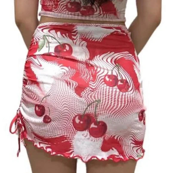 Jaded London Cherry Swirl Cami and mini Skirt Set - Picture 7 of 10